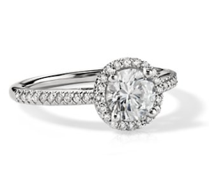 Blue Nile halo engagement ring