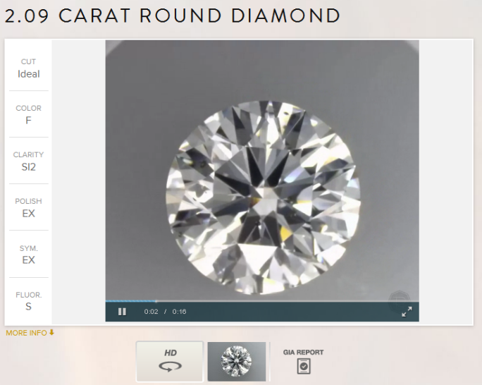 2.09ct F SI2 GIA Excellent