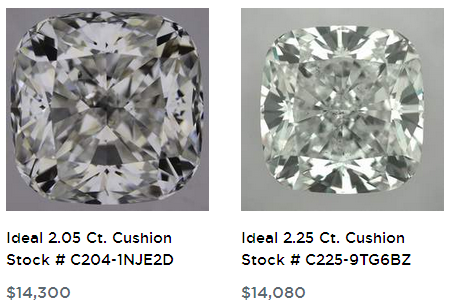 2 carat cushion cut diamonds