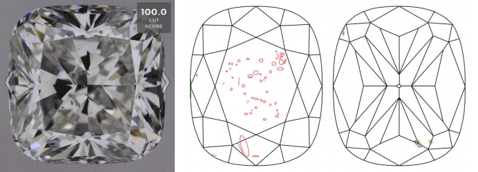 8.51 Ct. G-SI2 cushion modified brilliant