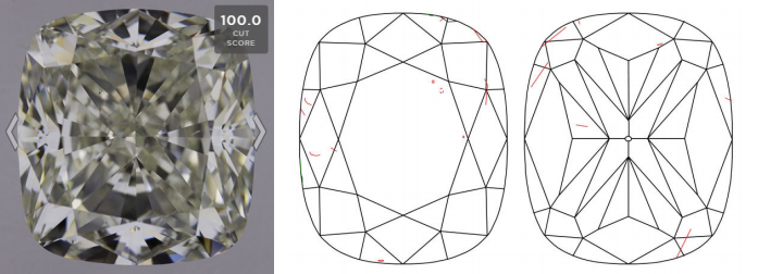 9.02 Ct. K-VS2 cushion modified brilliant