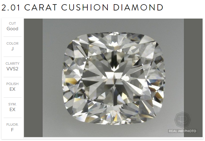 2.01ct cushion Ritani