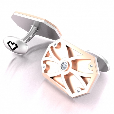 Rose Gold with White Gold Cufflinks BGD