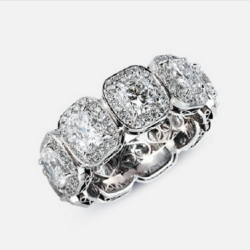 Cushion Halo Eternity Band