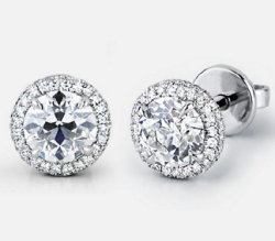 Halo Stud Earrings with CER Diamonds