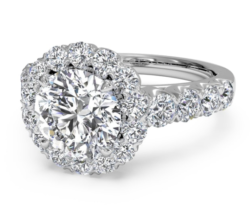 Masterwork Halo Diamond Band Engagement Ring