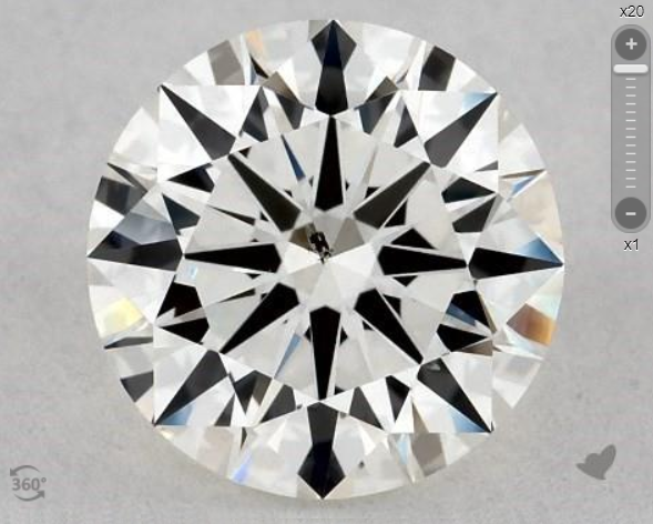 diamond clarity - not an eye-clean SI1 diamond
